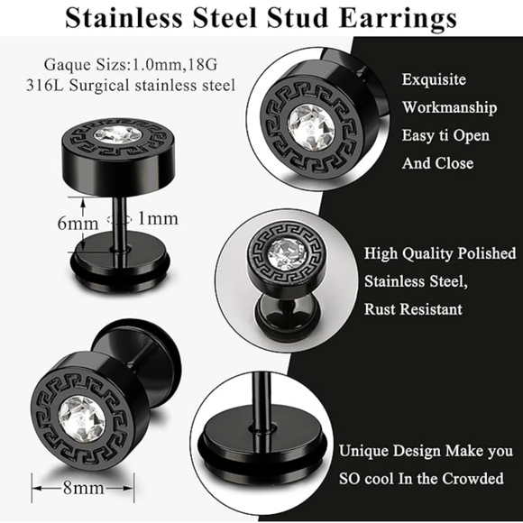 Faux gauge earrings - Picture 3 of 6